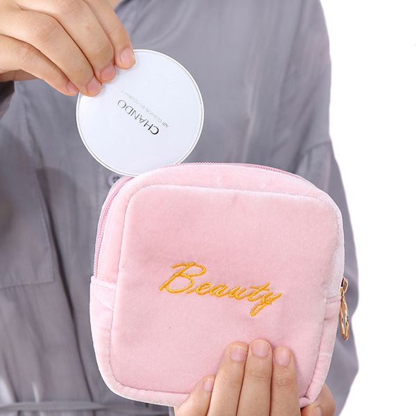 

girl flannelette diaper sanitary napkin package bag storage organizer cute bag napkin sanitary coin key organizer 13x13x4cm