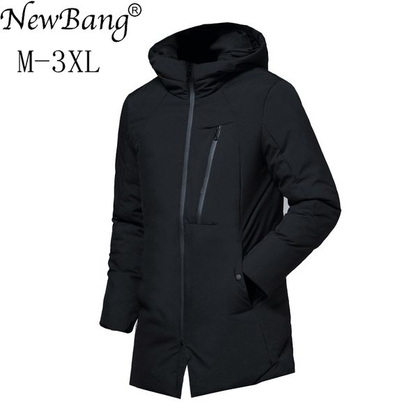 

newbang men's down jacket winter feather parka for man warm thick long down coat male windbreaker waterproof parkas, Black