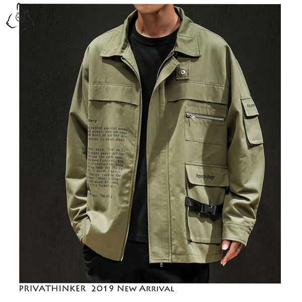 

man cotton 2019 casual jackets mens safari style army windbreaker jackets male autumn hip hop coats jacket oversize, Black;brown