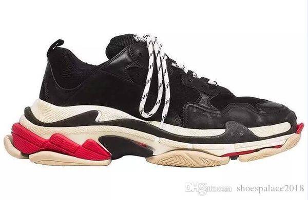 

paris 17fw triple-s walking shoes luxury dad shoes chaussures femme triple s 17fw sneakers for men women vintage old grandpa trainer outdoor