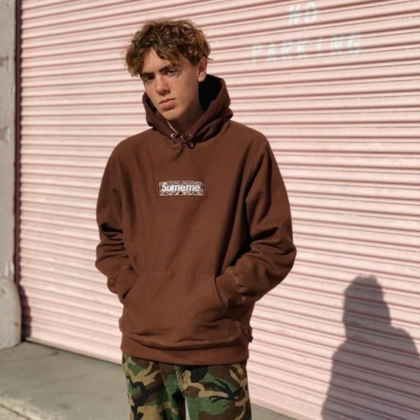 

19 fw bandana box logo hoodies mens designer hoodie trendy letter printing sweatshirt luxury hiphop streetwear trackshirt 2020 wholesale, Black