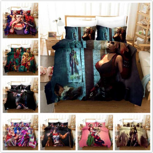 

duvet cover 3d clown suicide team baseball bat horror goddess bedding sets king  full twin size 2/3pcs pillowcase