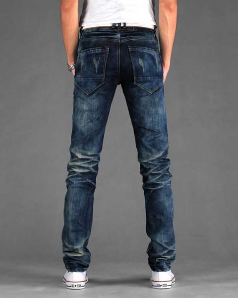 

spring new jeans male version of the casual slim straight men's denim, Blue