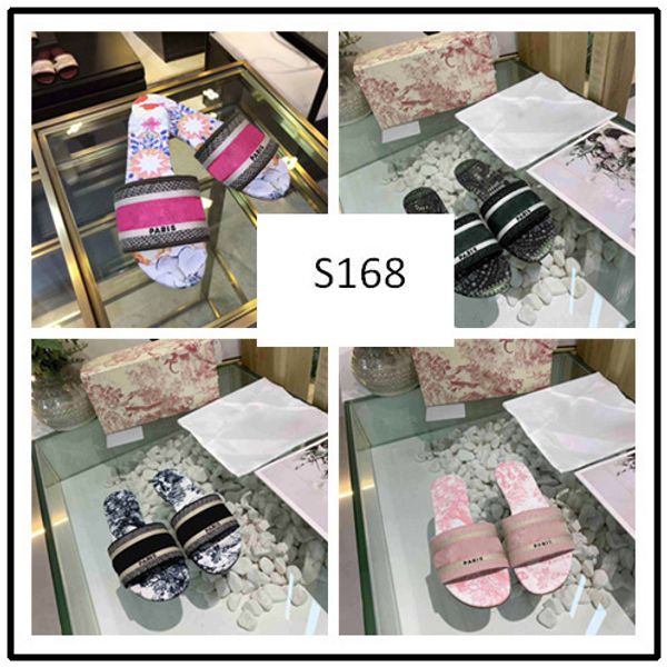 

fashion new dazzle flowers women designer slippers flat bottom embroidery sandal floral brocade slipper striped beach causal sandals 8, Black