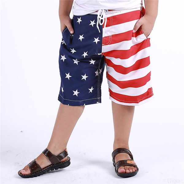 

kids children swim shorts for 4-16 years old boys american flag patterm swimwear trunk usa swimtrunk beach clothes pants a40