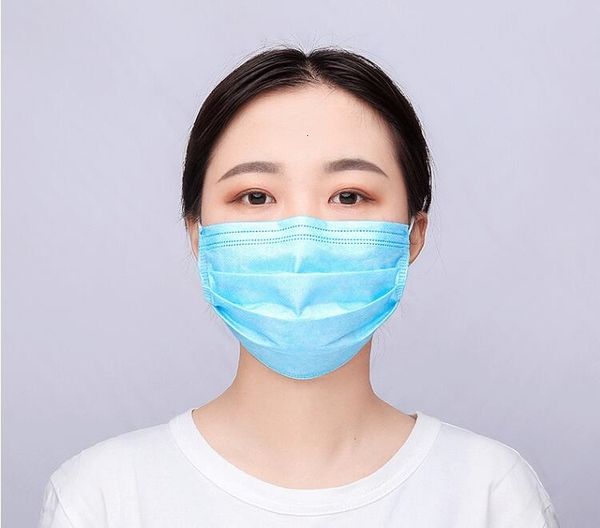 

dhl ship 50 1pcs 3layer mouthdust salivapollution winter non woven blue white face mask c6gi