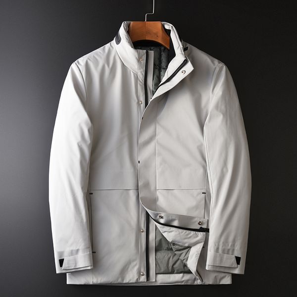 

men's down & parkas grey mens jackets luxury medium long warm and windproof man coats winter slim fit male plus size 4xl, Black