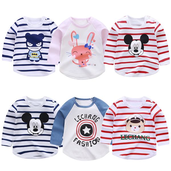 

симпатичный мультфильм дети baby girl boy all match длинные рукава рубашки base