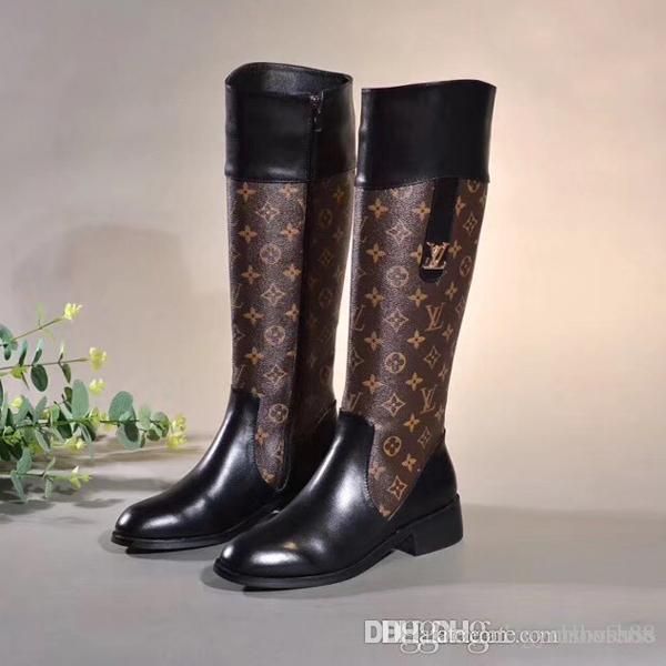 

women's boots leather classic fashion luxury women's shoes leather high heel women's boots metal buckle fashion boots 35-42, Black