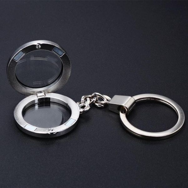 

juchao jewelry men key chain pendant crystal frame keychains, Silver