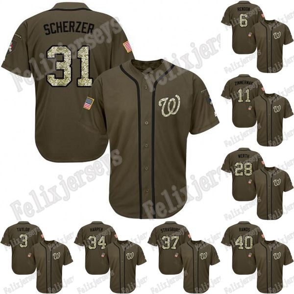 

Washington 31 Max Scherzer 37 Stephen Strasburg Ryan Zimmerman Rendon Nationals Michael Taylor Wilson Ramos Custom Baseball Jersey