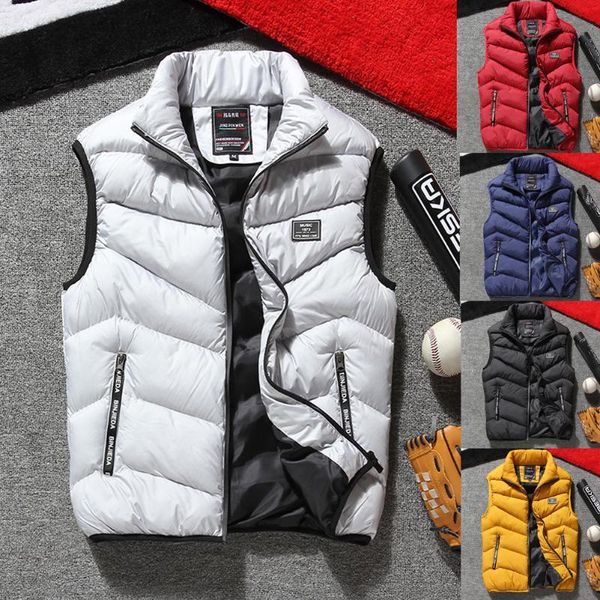 

2018 winter warm mens vests coats sleeveless jacket vest waistcoat plus size -4xl, Black;white