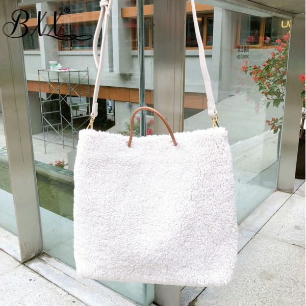 

bxx sac / 2019 fashion autumn winter luxury women's handbags designer wild plush solid color shoulder crossbody bag zf314