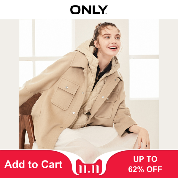 

only 2019 autumn winter women's two-piece woolen coat | 11934t507, Black;brown