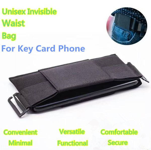

invisible waist bag for key card phone minimal convenient pouch card storage bag functional secure wallet organizer bags