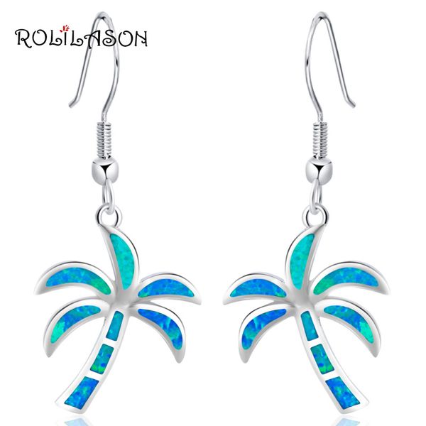 

product fantastic tree shape dangle earrings blue fire opal silver stamped drop earrings fashion jewelry oe384