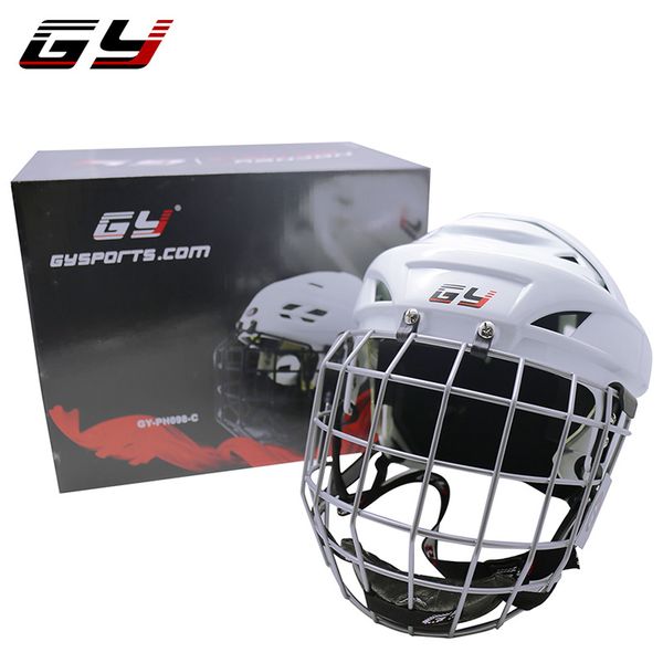 

gy sports safety equipment pp shell ice hockey helmet full face hockey helmet combo