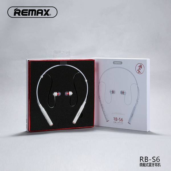 

remax rb-s6 bluetooth v4.1 earohones neckband wirelss sports headset stereo music for iphone samsung huawei original