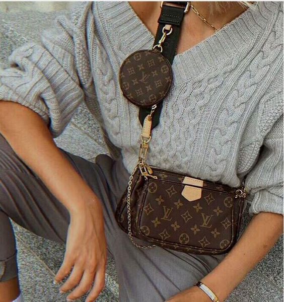 

qualtiy bags three bags one price men and women messenger bag messenger shoulder bag chain retro real leather purse coin wallet m44823