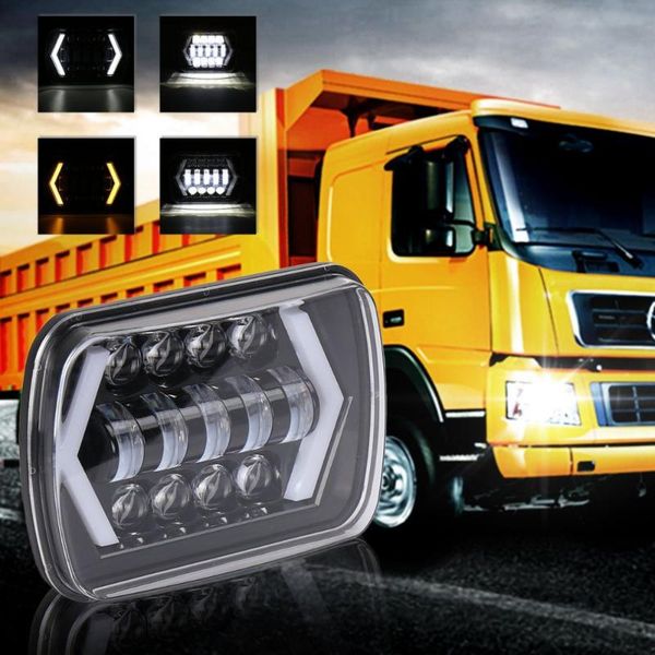 

55w high brightness day time running square shape light 7 inch car led lights for wrangler car & truck