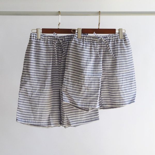 

couple shorts striped pajama pants men sleeping trousers man and women's pajama pants loose for home comfort pyjamas shorts, Black;brown