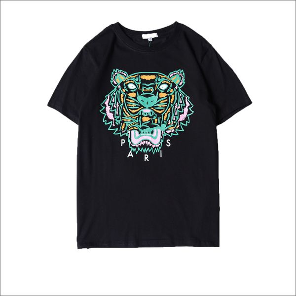 

men designer t shirts withtiger head brand tshirts with letters printed crew neck luxury mens shirt short sleeve tee clothing, White;black