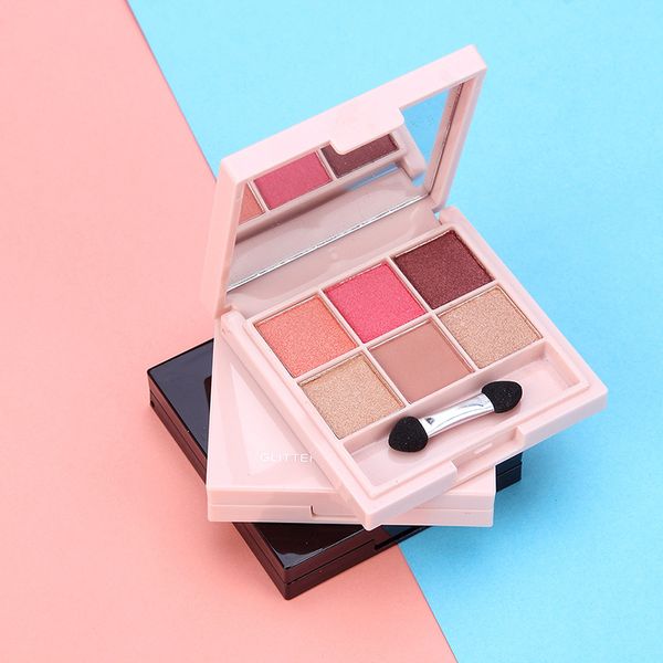 

6 colors eye shadows shimmer matte cosmetic palette brush with makeup mirror set waterproof glitter eyeshadow