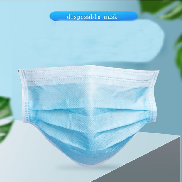 

dust breathable virus mouth mask respirator blue solid color protective disposable mask designer portable anti dust mask