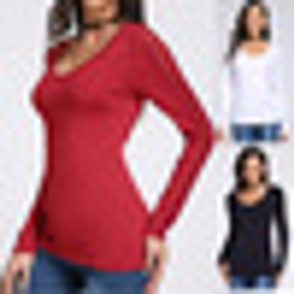 

celmia fashion women blouses 2019 summer v neck long sleeve mesh casual shirts slim fit solid ladies plus size blusas, White