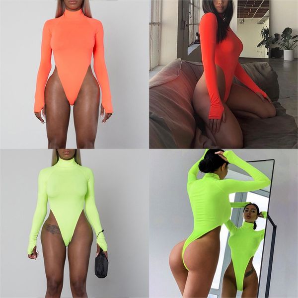 

women new swimsuit thin slim high collar colid color long sleeve bikini one-piece swimsuit, Black;white