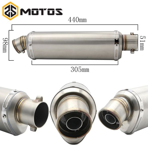 

zs motos 6 colors modified motorcycle carbon fiber exhaust muffler pipe for cb400 cbr125 cbr600 yzf z750 z800 z1000