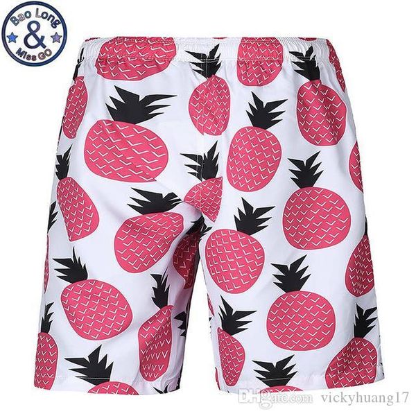 

new arrive men's trunks mens shorts pineapple beach shorts boardshort hip hop casual bermuda masculina, White;black