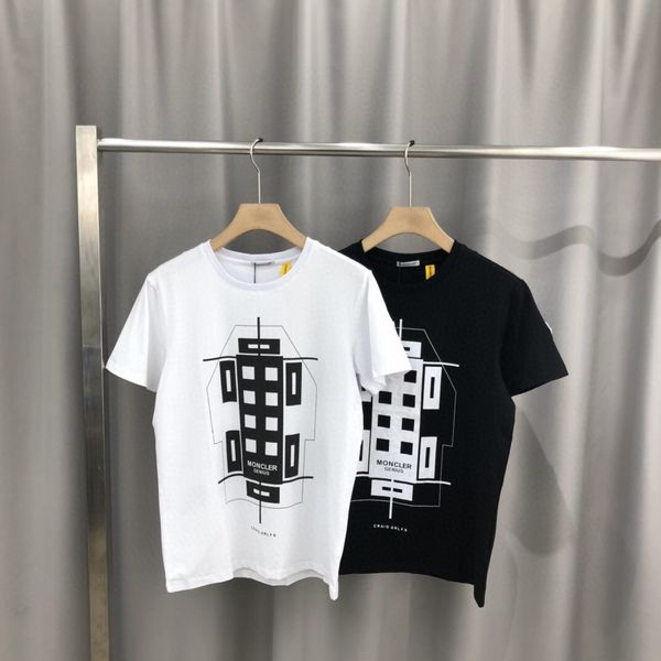 

milan show men's designer fashion luxury classic embroidery summer t-shirt skateboard t-shirt men's women's cotton short slee, White