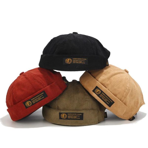 

мода мужчины и женщины вельвет hat easy matching sailor skullcap beanie солнцезащитный теплый повседневный street hip hop hat #xes