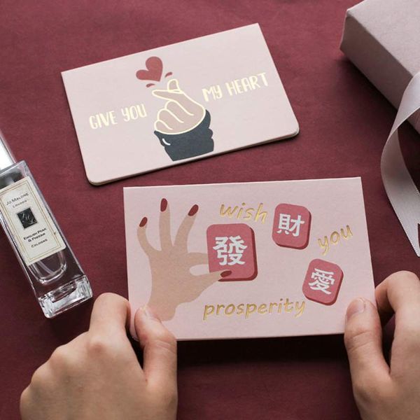 

romantic valentine's day folding card simple wishes greeting card wedding invitation letter envelope greeting