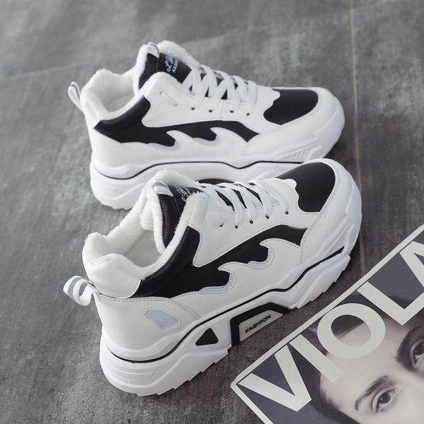 

plus velvet sneakers women winter new korean wild warm cotton shoes thick outdoor running shoes zapatos de mujer zz-214