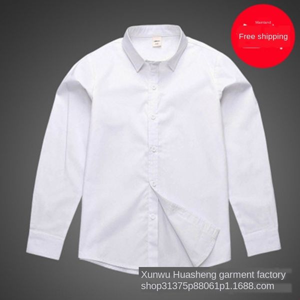 

children's white shirt boy's white shirt children's pure cotton school uniform, White;black