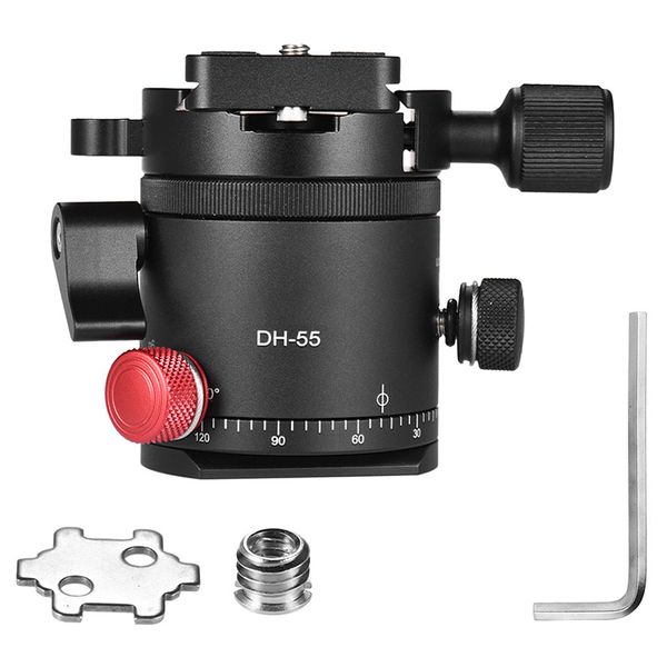 

dh-55 indexing rotator hdr panorama panoramic ball head with 1/4 inch quick release plate aluminum alloy for camera tripod
