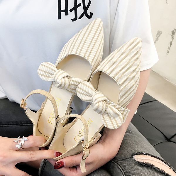 

block heels flat sandal shoe fashion womens shoes 2020 all-match clear sandals chunky flower luxury women's bow comfort block, Black