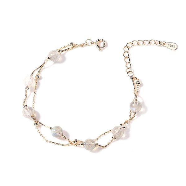 

valentine bracelet multilayer natural moonstone bracelet female double-layer simple sweet style bracelets student lovers gift, Black