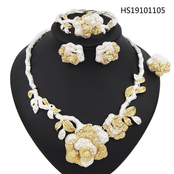 

yulaili new silver plated wedding zircon flower choker necklace stud earrings bracelet ring dubai jewelry sets jewellery addict