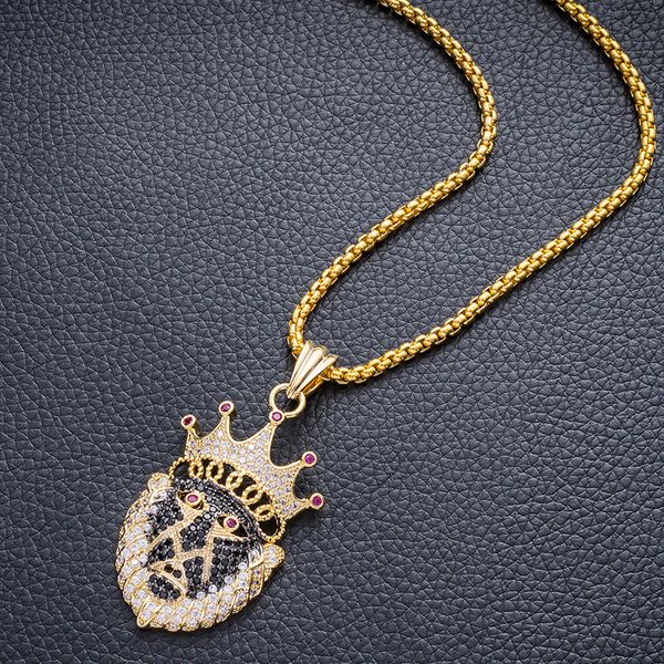 

punk fa lao king pendeloque cut man hip-hop rap hip hop necklace, Silver