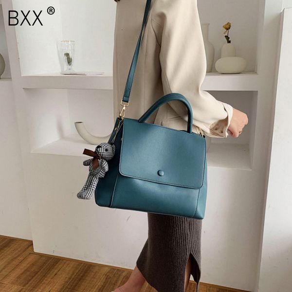 

bxx] solid color кожа pu crossbody сумки для женщин 2020 качество bucket bag lady плеча сумка женщины сумки hj048