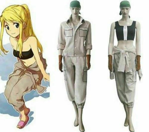 

custom made winry rockbell cos fullmetal alchemist brotherhood cosplay, Black;red