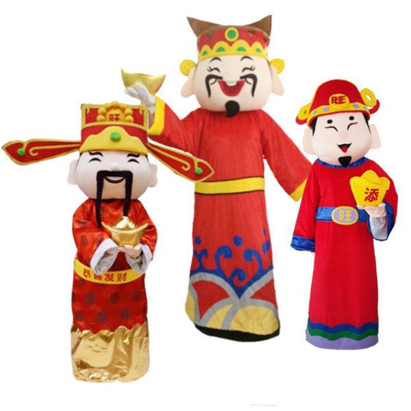 2019 fabbrica calda nuovo Dio della ricchezza costume della mascotte cartone animato personalizzato animazione personaggio testa set puntelli vestito bambola