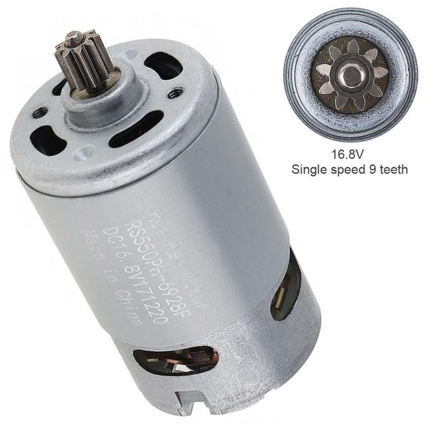

rs550 motor 16.8v 19500 rpm dc motor with single speed 9 teeth and high torque gear box for electric drill / screwdriver