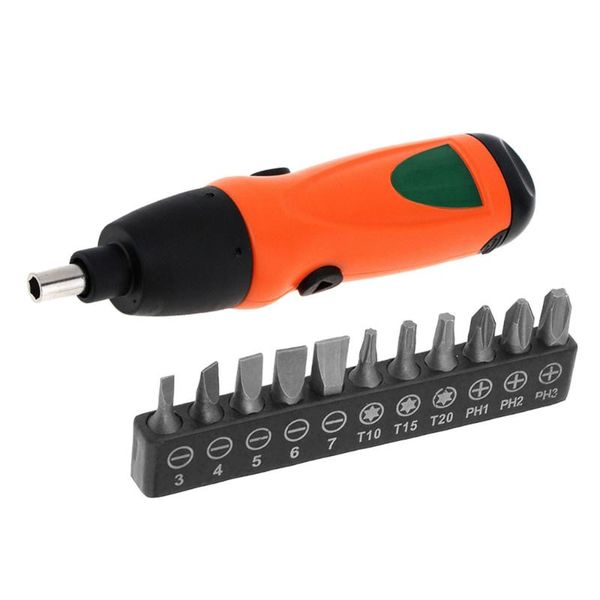 

6v battery operated cordless electric screwdriver power drill +11 screw bits set power drill tool accessories