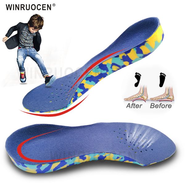 

kids children eva orthopedic insoles children flat foot arch support ortc pads correction health feet care insert pad, Black