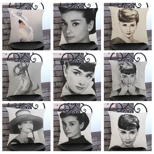 

famous film actress audrey hepburn pillow case home office decoration sofa cushion cover