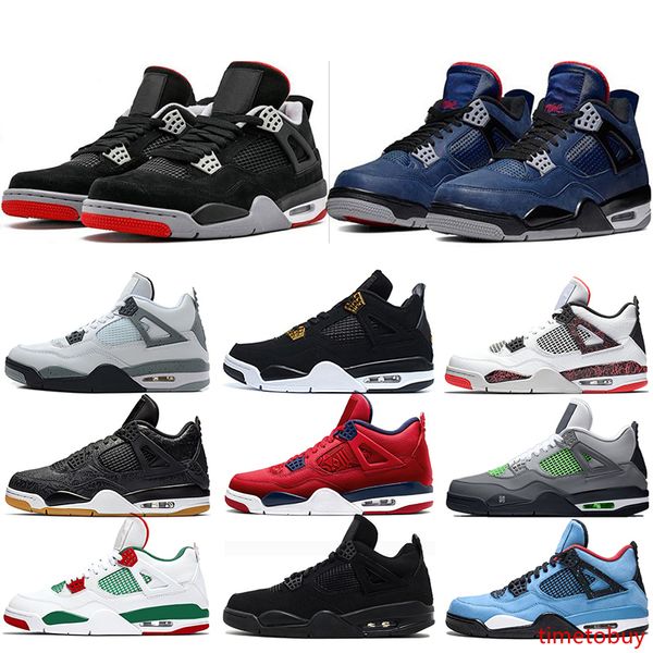 

designer 4 new bred 4s mens basketball shoes what the cool grey white cement royalty men sports sneakers size 40-47 drop shipping